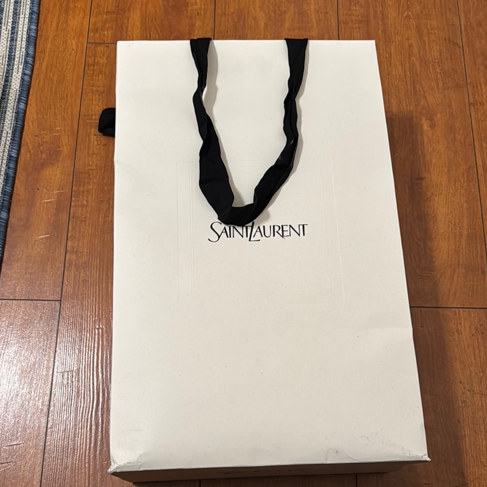 Saint Laurent White Shopping Bag